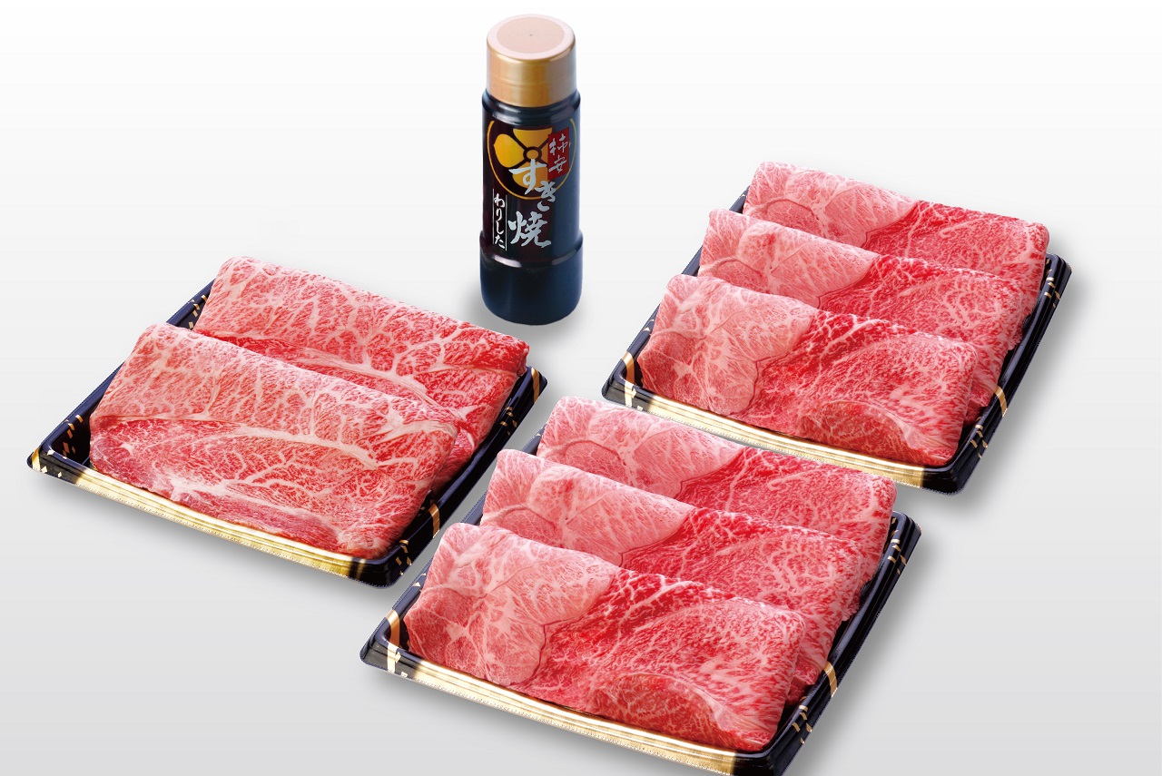 『A5最高ランク柿安牛(または日本三大和牛 近江牛)&黒毛和牛すき焼食べくらべ福袋』税込13,500円/1袋