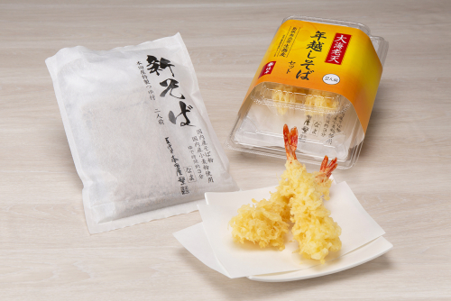 年越しそば~島根 奥出雲 生蕎麦~+特大海老天セット(2人前)