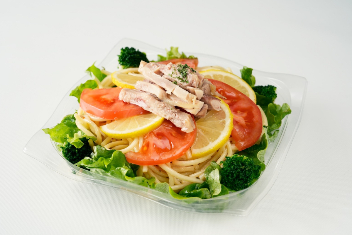 チキンと塩レモンの冷製パスタ