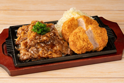 鉄板 牛カルビ焼肉＆ヒレカツ